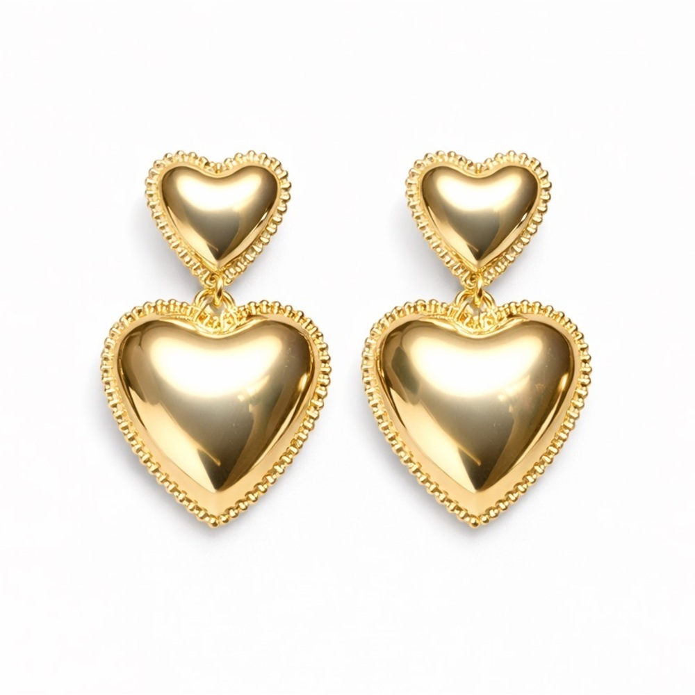 ⚜️ Gold Heart Drop Earrings
